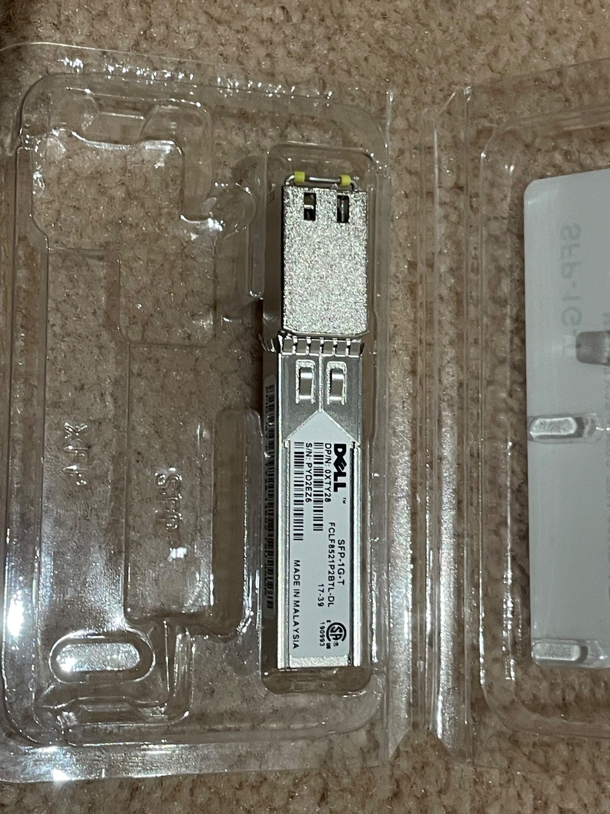 Dell SFP-1G-T 1G Copper SFP 1000Base-T RJ45 Transceiver Module (XTY28)