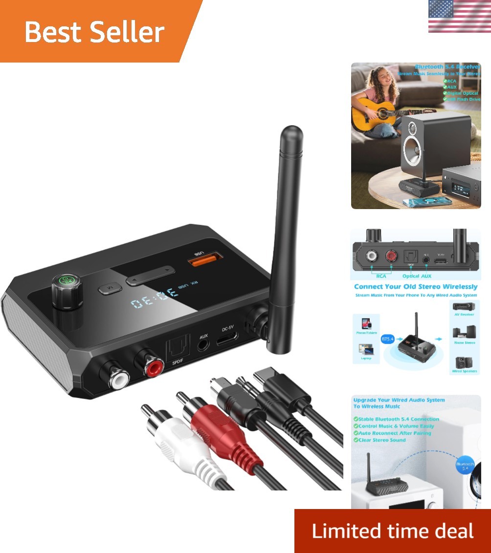 Universal Bluetooth Receiver: Upgrade Vintage Stereo with Optical Low Latency