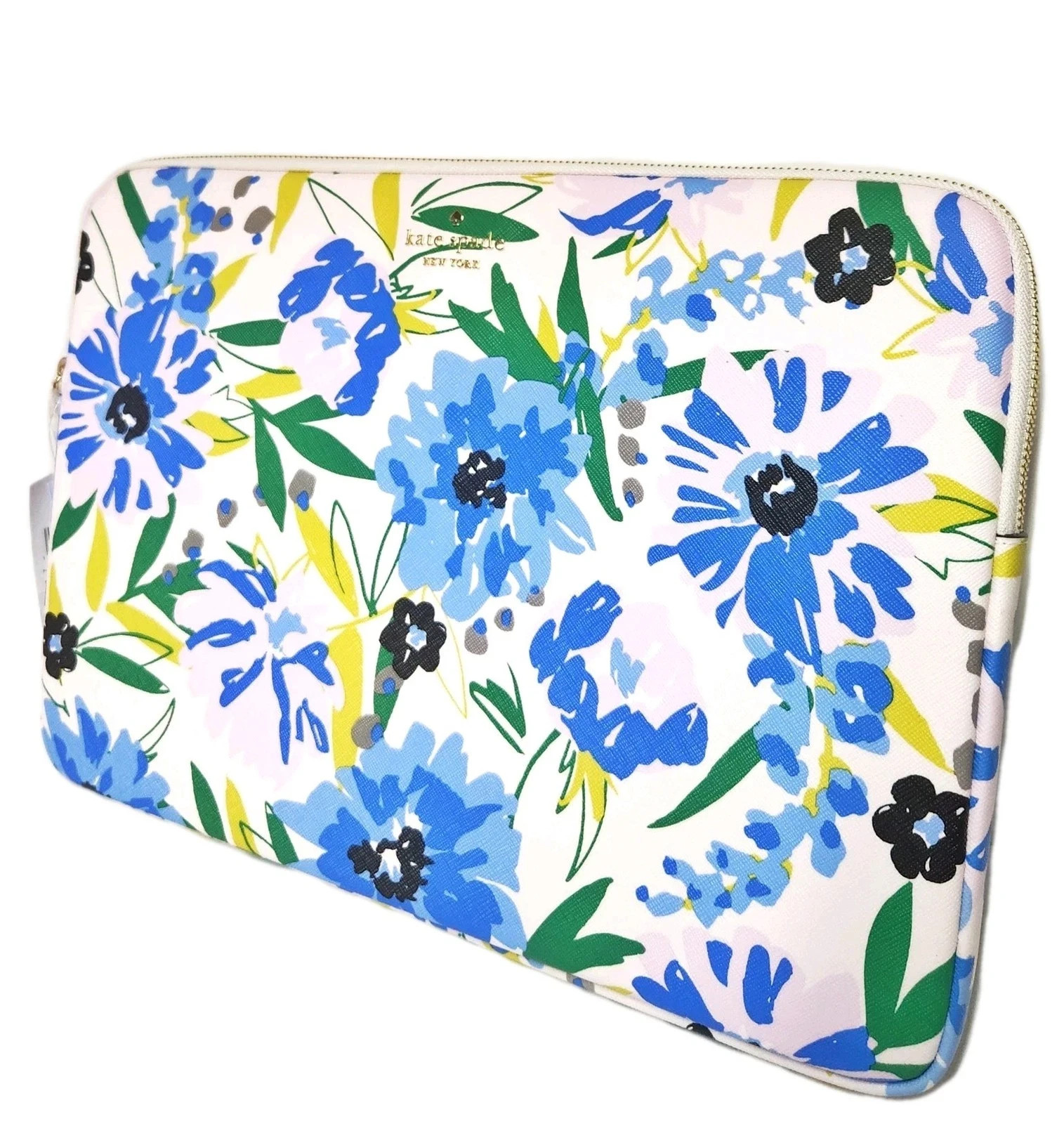 💙 KATE SPADE KK948 Madison Floral Laptop Sleeve Cream Blue Multi NWT🎀BRAND NEW