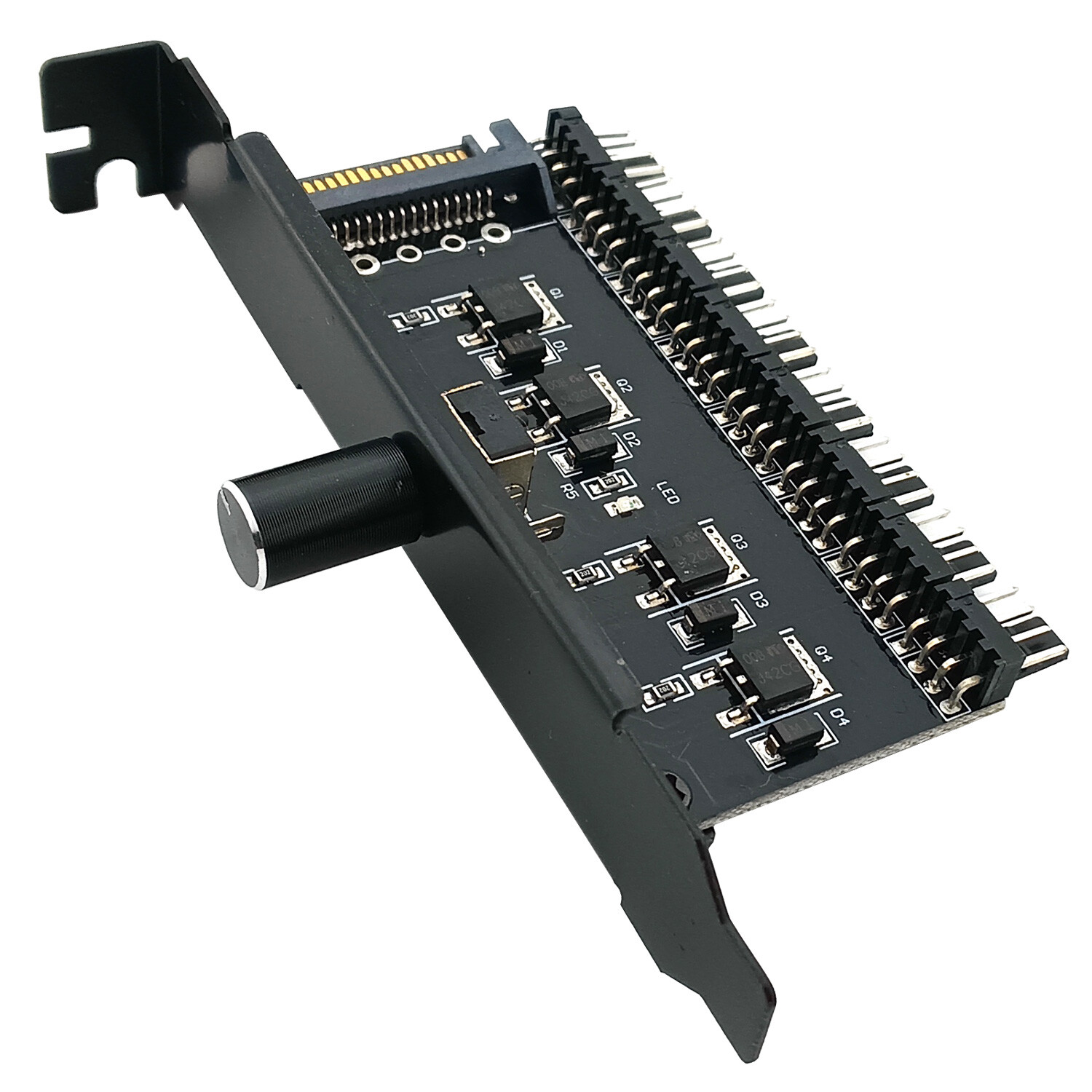 PC Fan Speed Controller 4pin 3pin 8 Channel Splitter ATX PCIe Slot SATA Power
