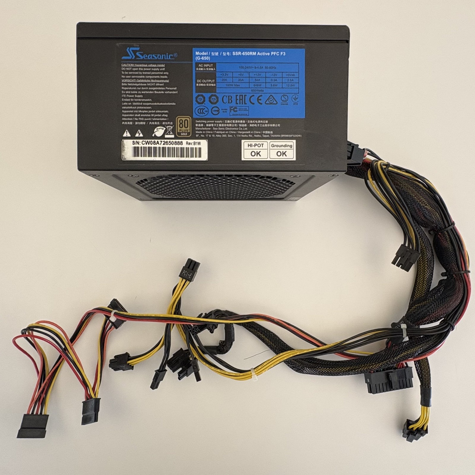 Seasonic SSR-650RM 80 Plus GOLD Active PFC F3 (G-650) Power Supply