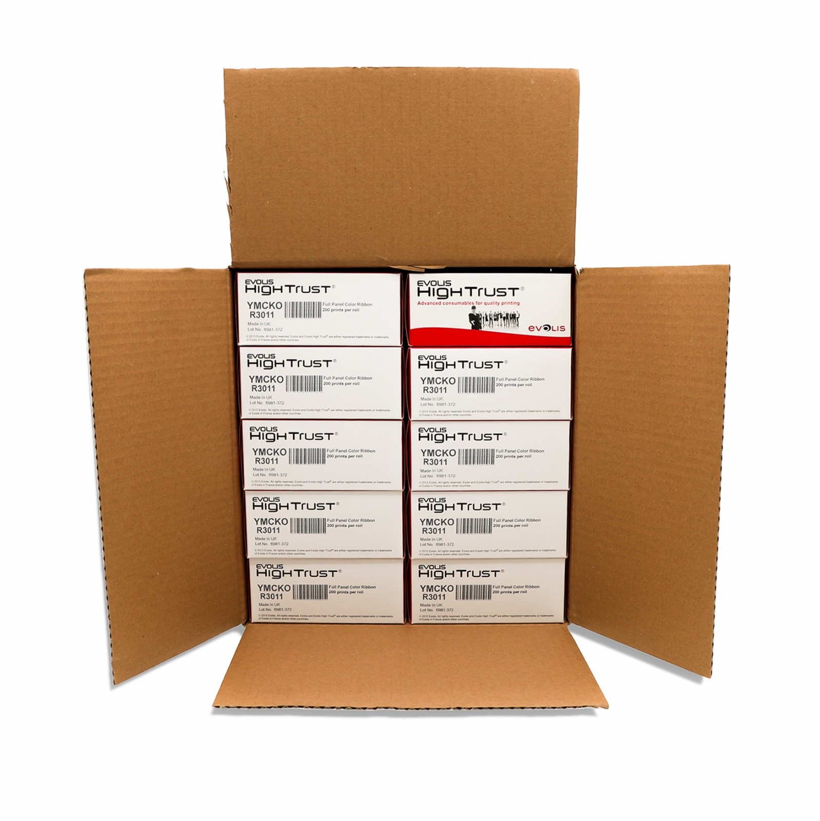 Evolis R3011 Ribbon 5 Panel YMCKO (200) Pebble Dualys Securion - Pack 10 Units