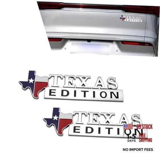2 PCS Texas Flag Edition Emblems for Car, 3D Metal Off-Road Vehicle Badge