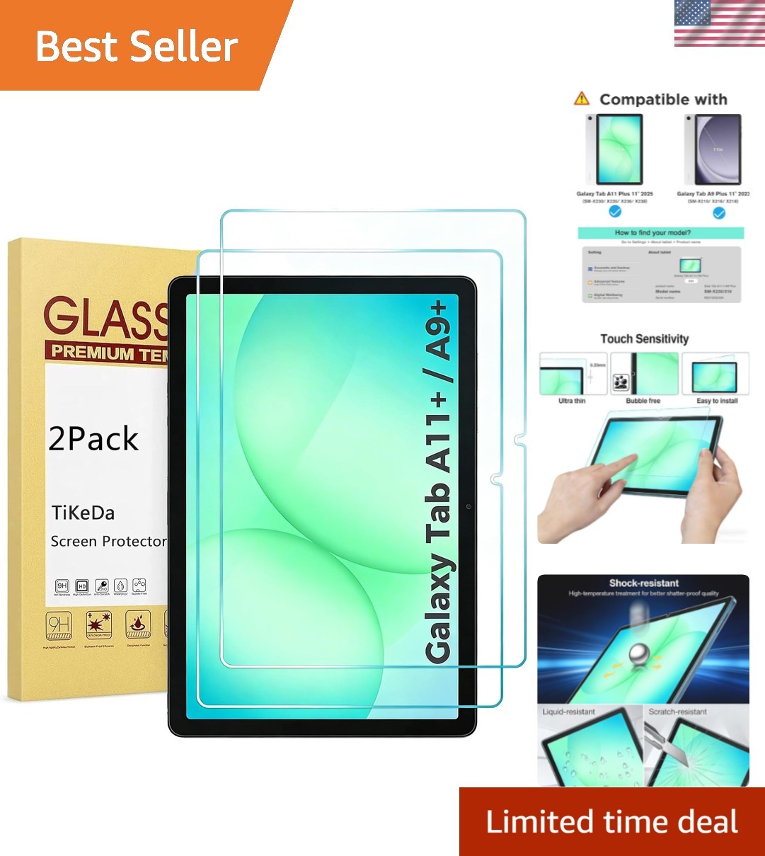Effortless Bubble-Free Installation 2-Pack Screen Protectors for Galaxy Tablets