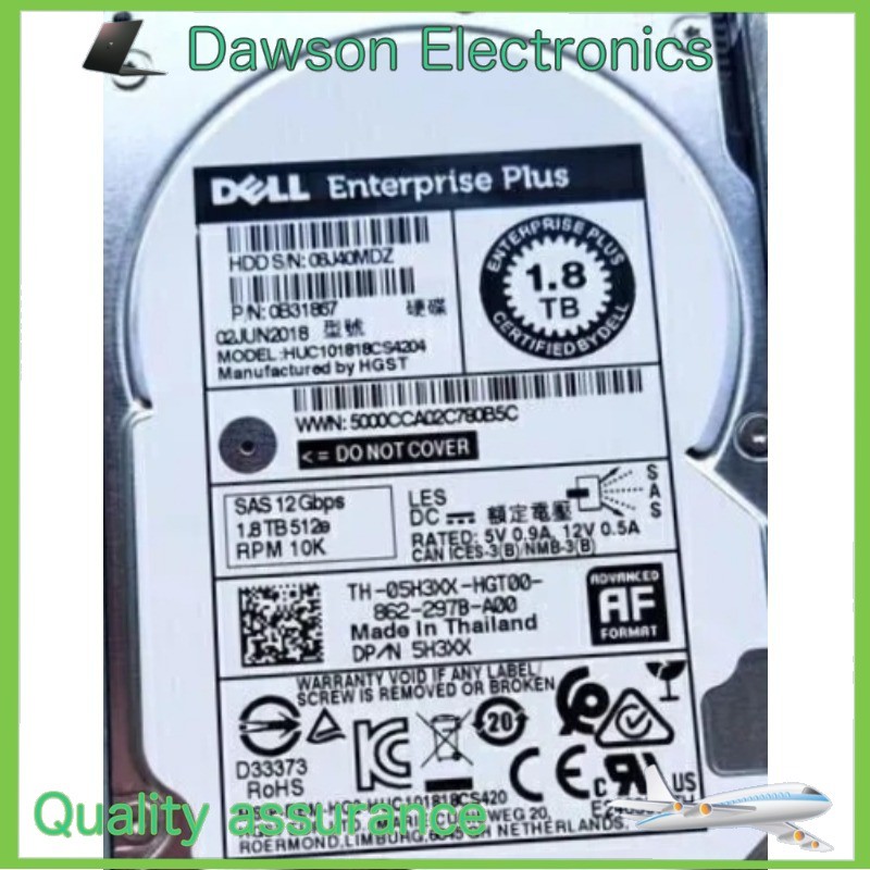Open box5H3XX DELL Enterprise Plus 1.8TB 10K SAS 12Gbps 2.5in HDD 05H3XX