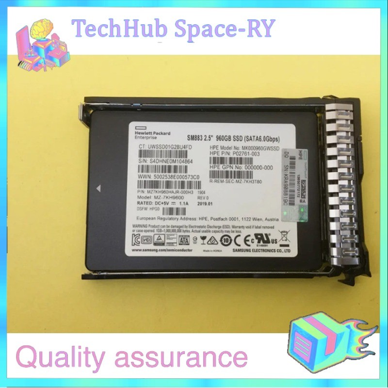 NEW HPE/Samsung 2.5" 960GB SATA 6G G10 Server SSD Replace 877782-B21 879016-001