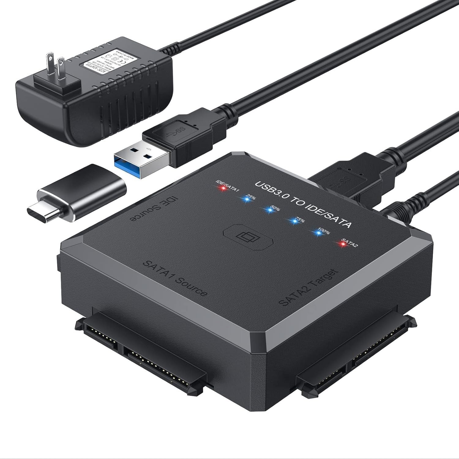 Hard Drive Reader Ultra Recovery Converter, SATA IDE to USB 3.0 Adapter for 2...