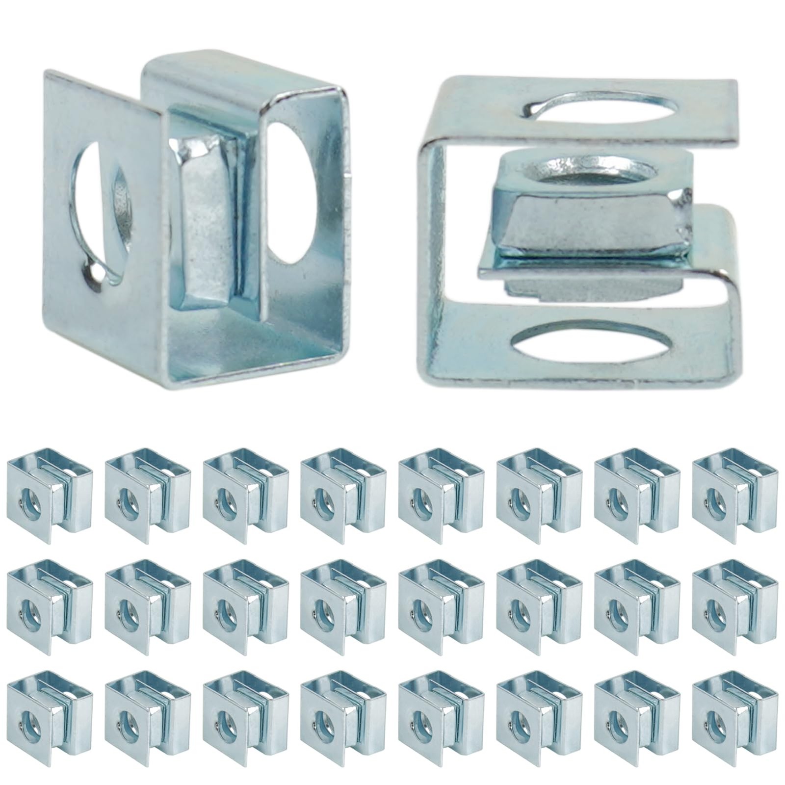 Slide On Cage Nuts U Type Cabinet Rack Mount Fasteners Metal M5 25 PCS
