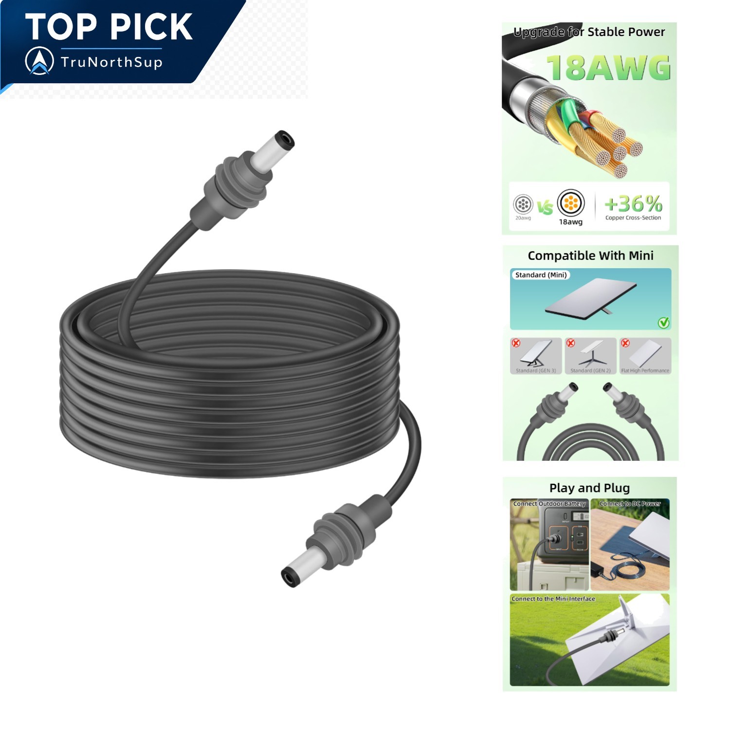 Star-Link Mini DC Power Cable 10FT 18AWG Waterproof Replacement Cord for Mini...