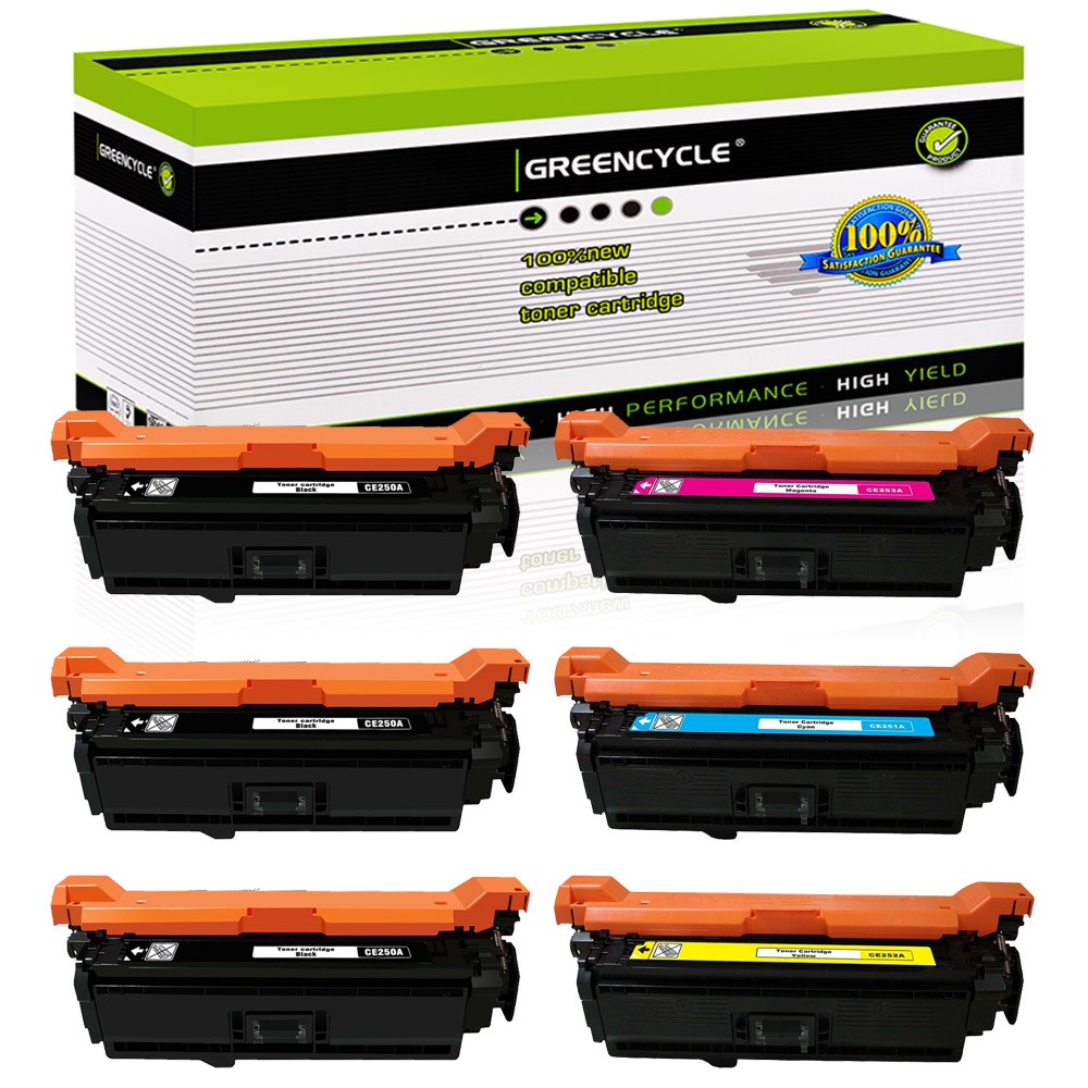6PK CE250A BCMY Toner Fit For HP 504A Color LaserJet CP3525 3525n 3525dn CP3525x