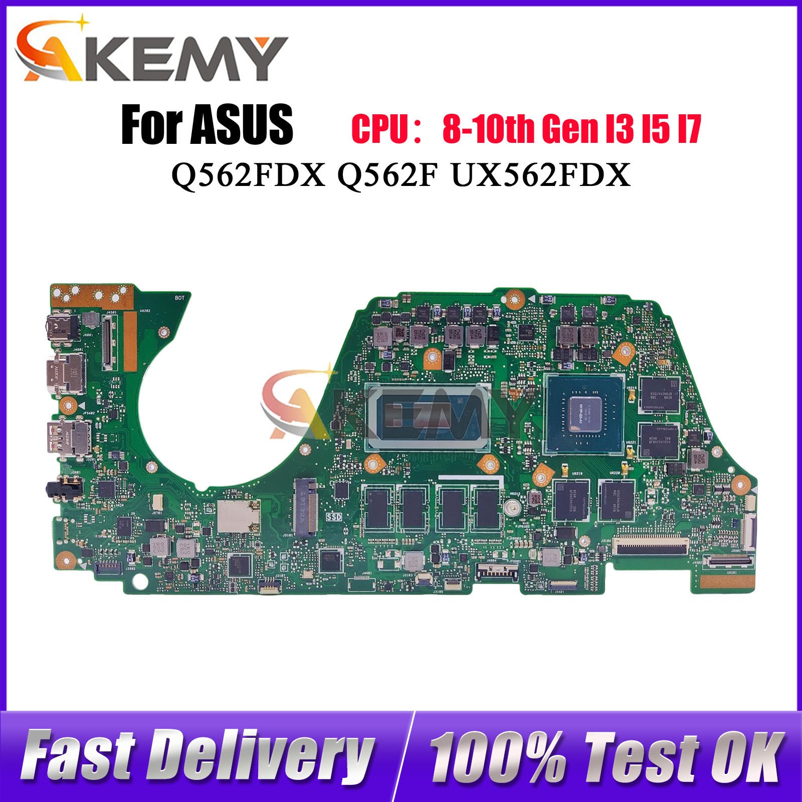 UX562FDX For ASUS UX562FDX UX56IQ Q562FDX Q562F Mainboard W/i3 i5 i7 CPU Test Ok
