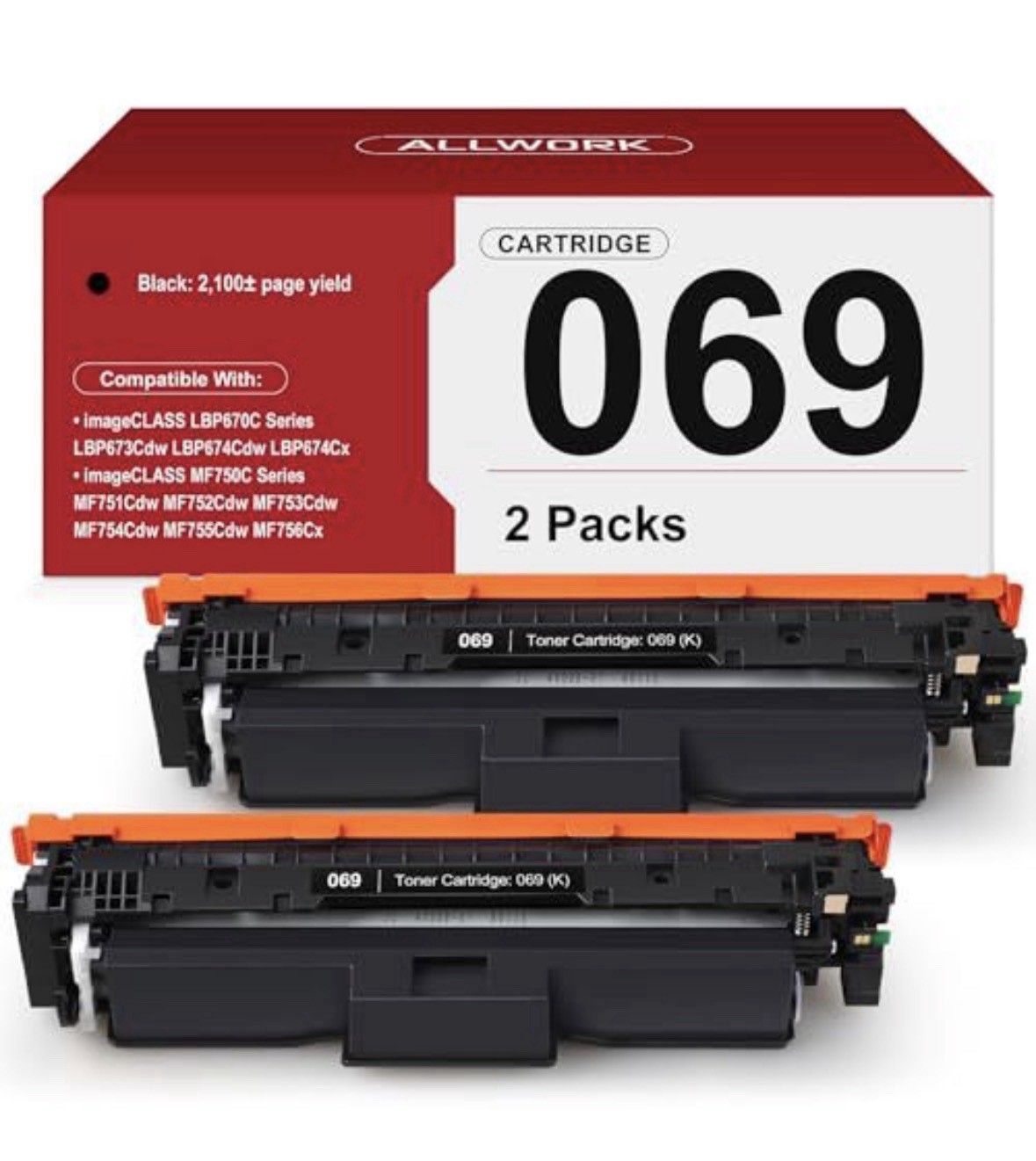 Cannon 069 Toner - 2 Pack Cartridge Set Replacement with Chip- 2 Cartridges
