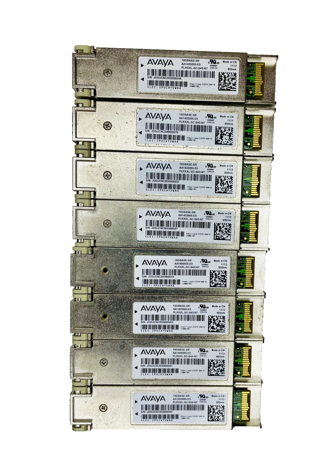 (Lot of 8) AVAYA 10GBASE-SR XFP Transceiver Module ( AA1403005-E5 )