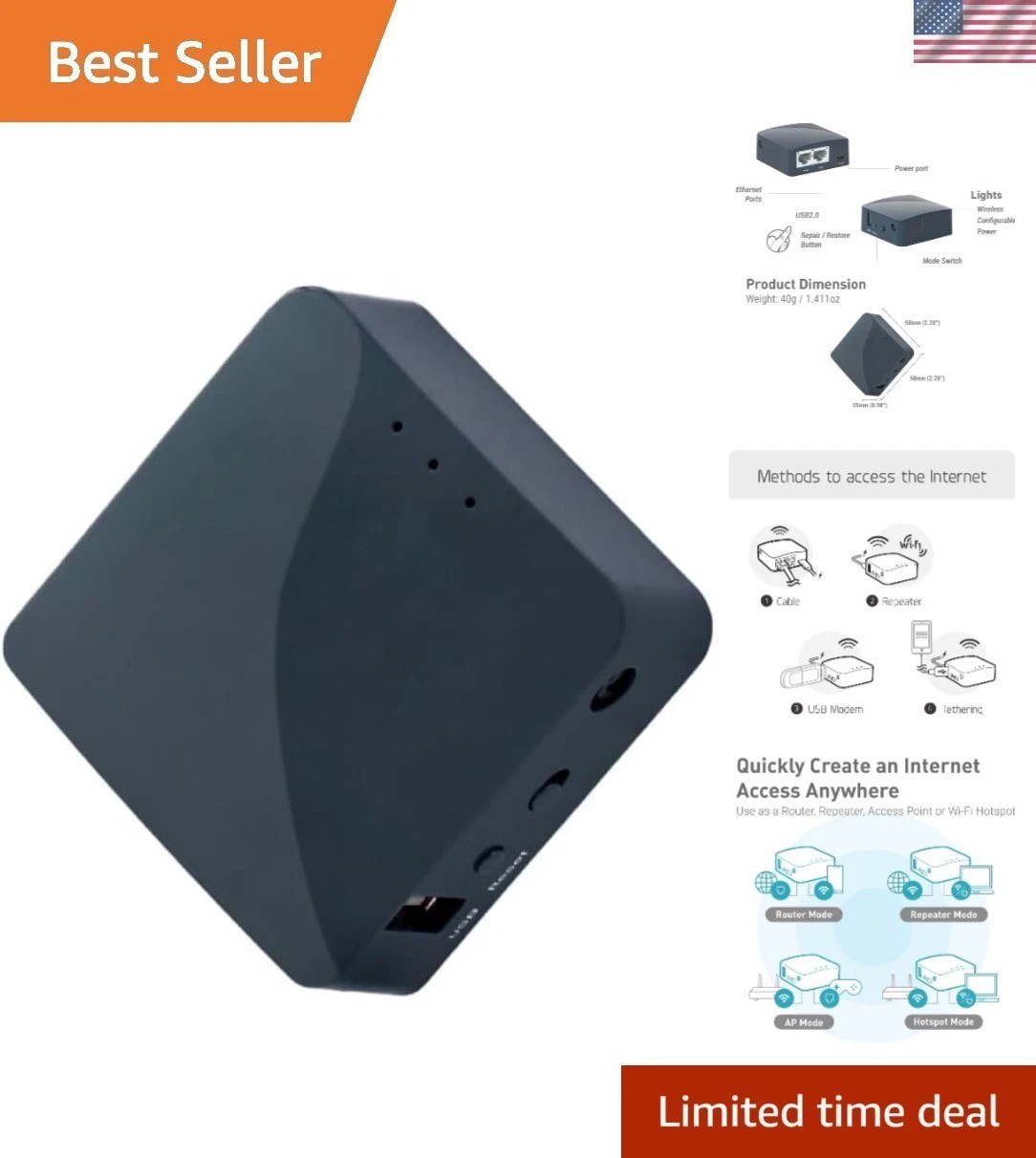 GL-AR300M16 Mini Travel Wi-Fi Router, OpenWrt, 2 Ethernet, USB 2.0 | OpenWrt ...