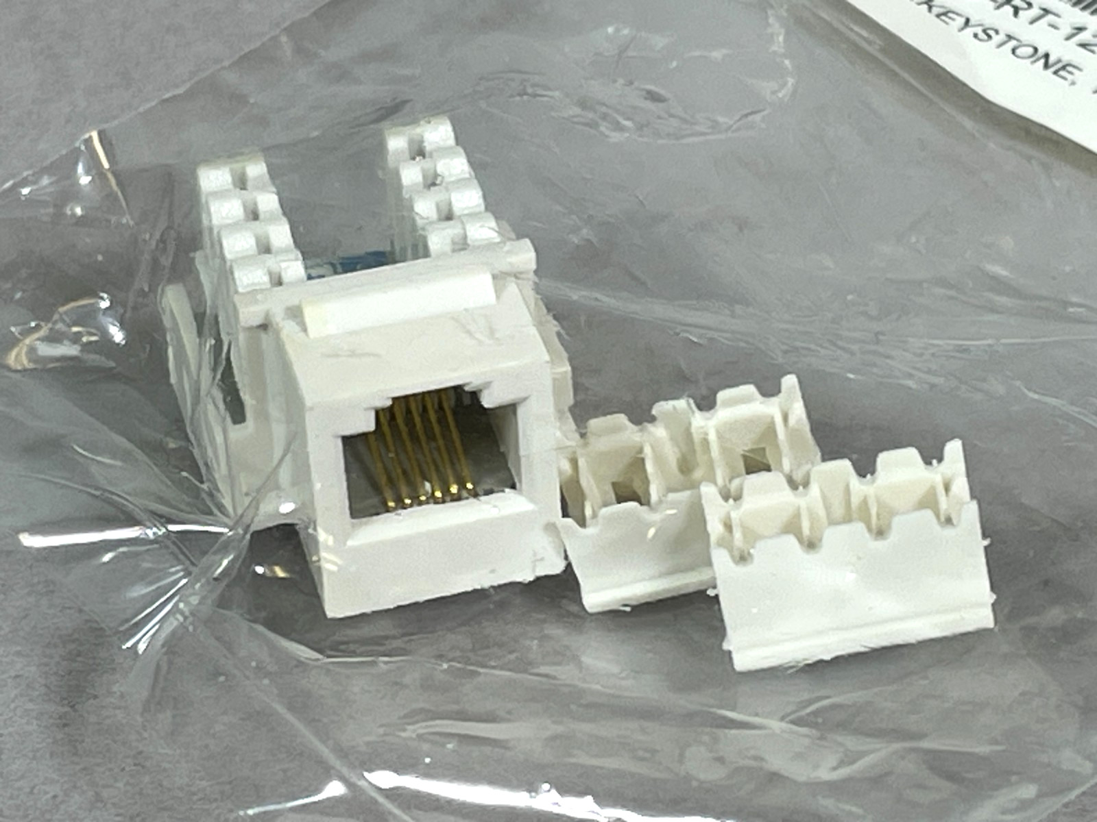 10X  - 6P6C White RJ12 CAT3 Telephone  Keystone Jack Insert Plug for Wall Plates