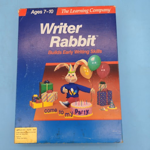 Vtg Writer Rabbit Apple II II+ IIe IIc 64K Learning Co 1986 Educational Software