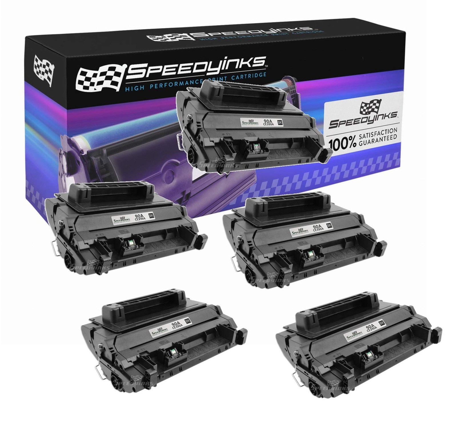 5PK Compatible Replacement Toner for HP CE390A 90A Blk for use in LaserJet