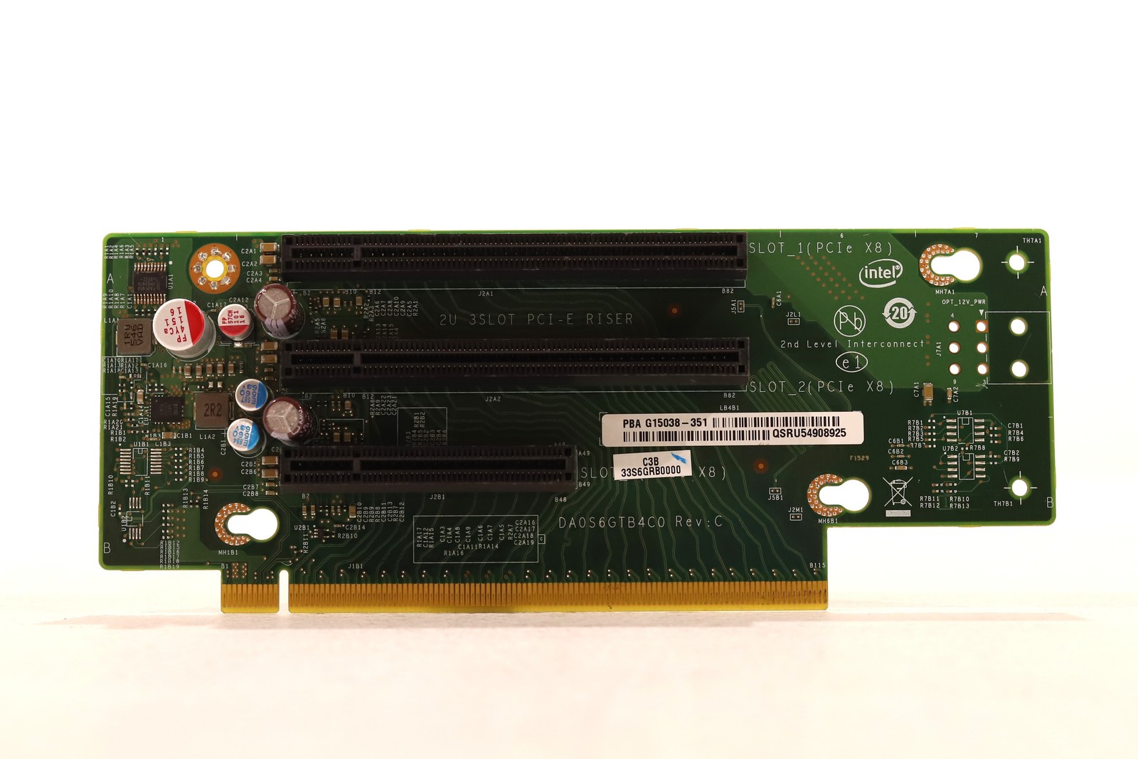 Intel 2U 3-Slot PCIe x8 Riser Card P/N: G15038-351 Tested Working