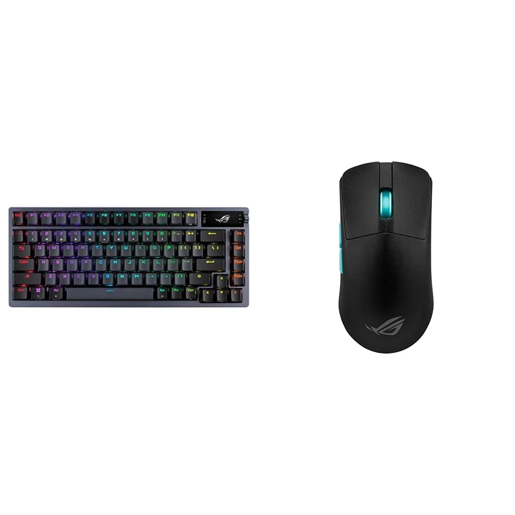 ASUS ROG Azoth 75 Wireless DIY Custom Gaming Keyboard, OLED Display, Black
