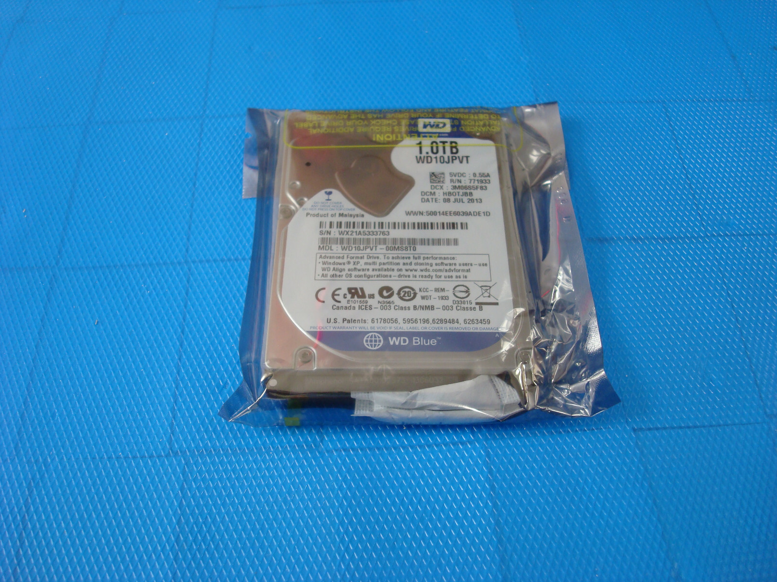 1x NEW-SEALED Western Digital Blue 1TB 2.5 Inch. Hard Drive - WD10JPVT