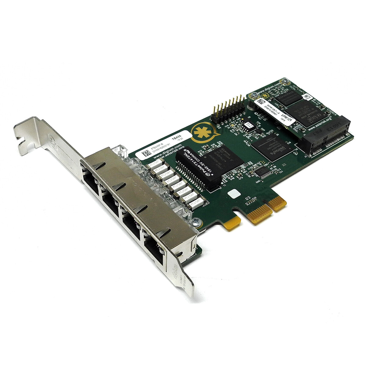Digium Asterisk TE435F-B Quad-Port PCIe x1 Digital Telephony Interface Card 