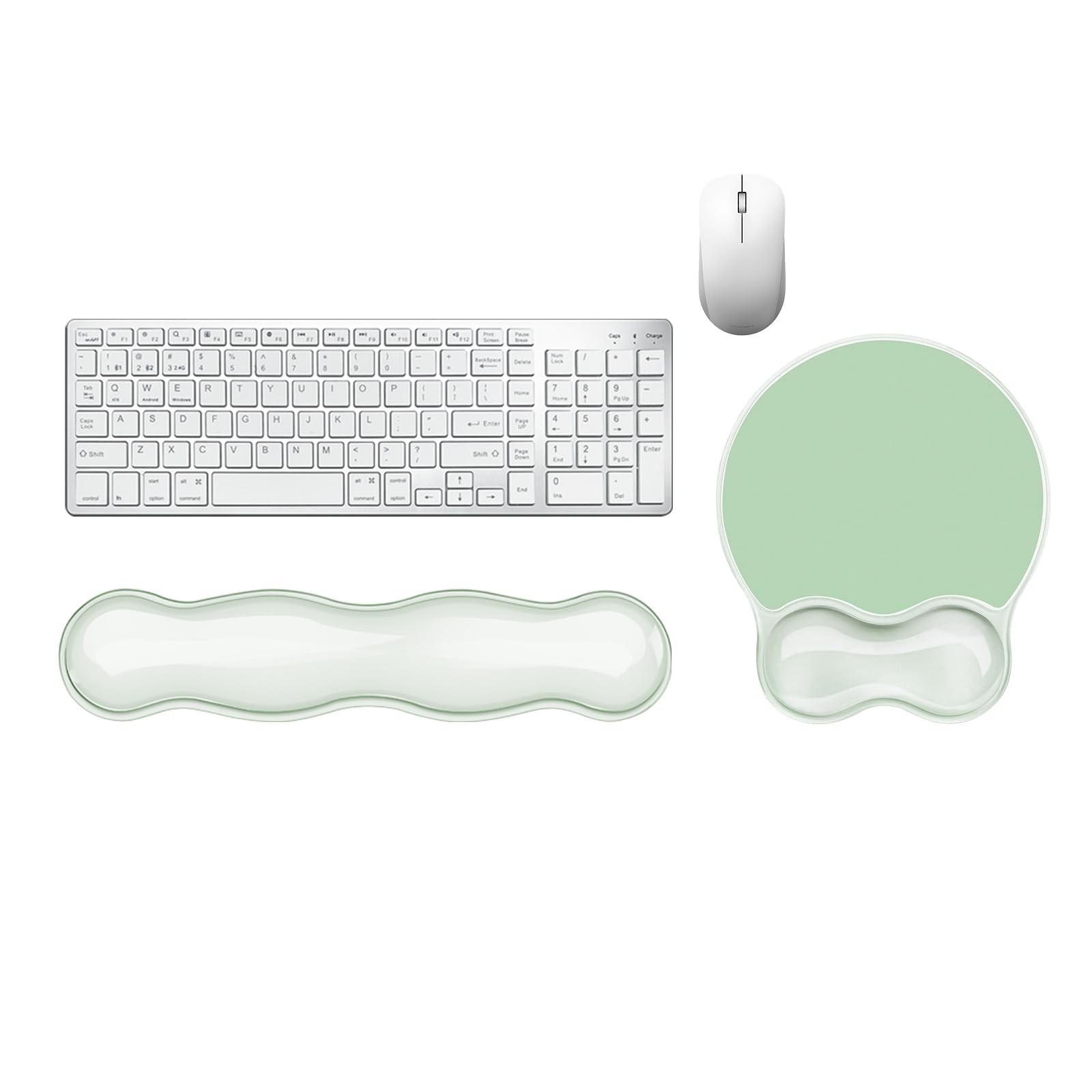 Ergonomic Gel Keyboard Wrist Rest Mouse Pad Set NonSlip PU Base Green