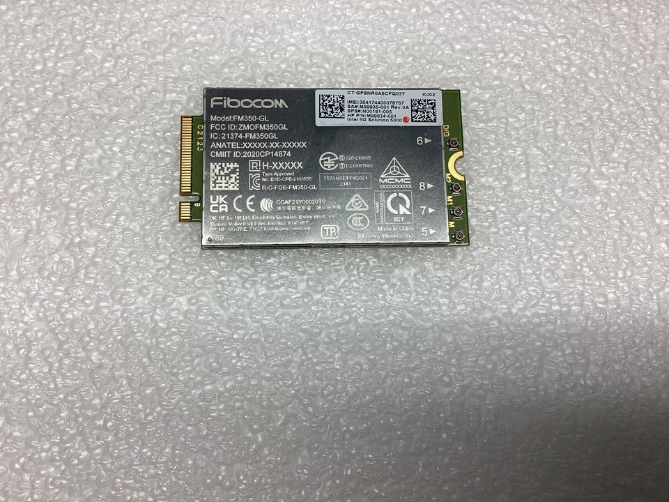 HP Fibocom FM350-GL WWAN Kavalan Intel 5G/5000 LTE/5G w/GPS M.2 N00181-005