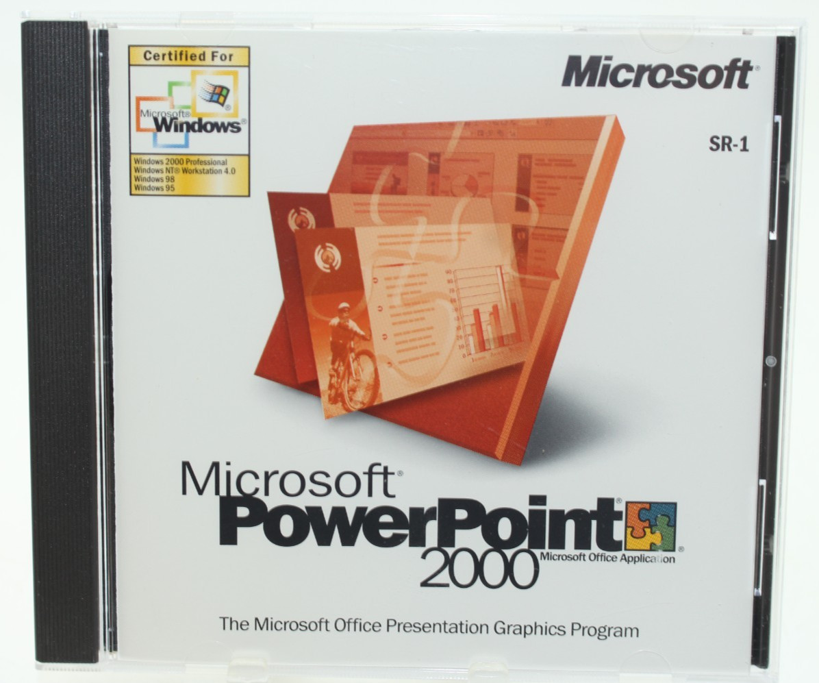 Microsoft PowerPoint 2000 CD - WITH PRODUCT KEY - Presentation Graphics Program