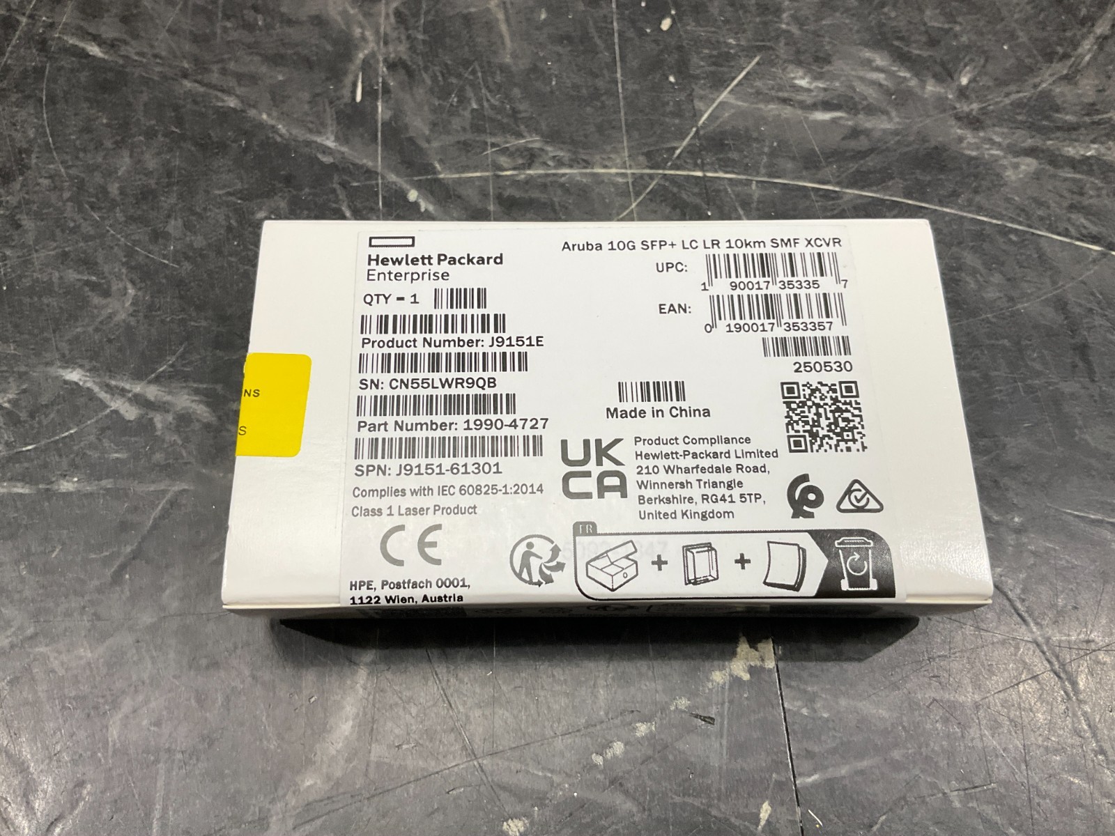 HPE Aruba 10 Gigabit LC LR SFP+ Transceiver Module J9151E ✅❤️️✅❤️️ NEW