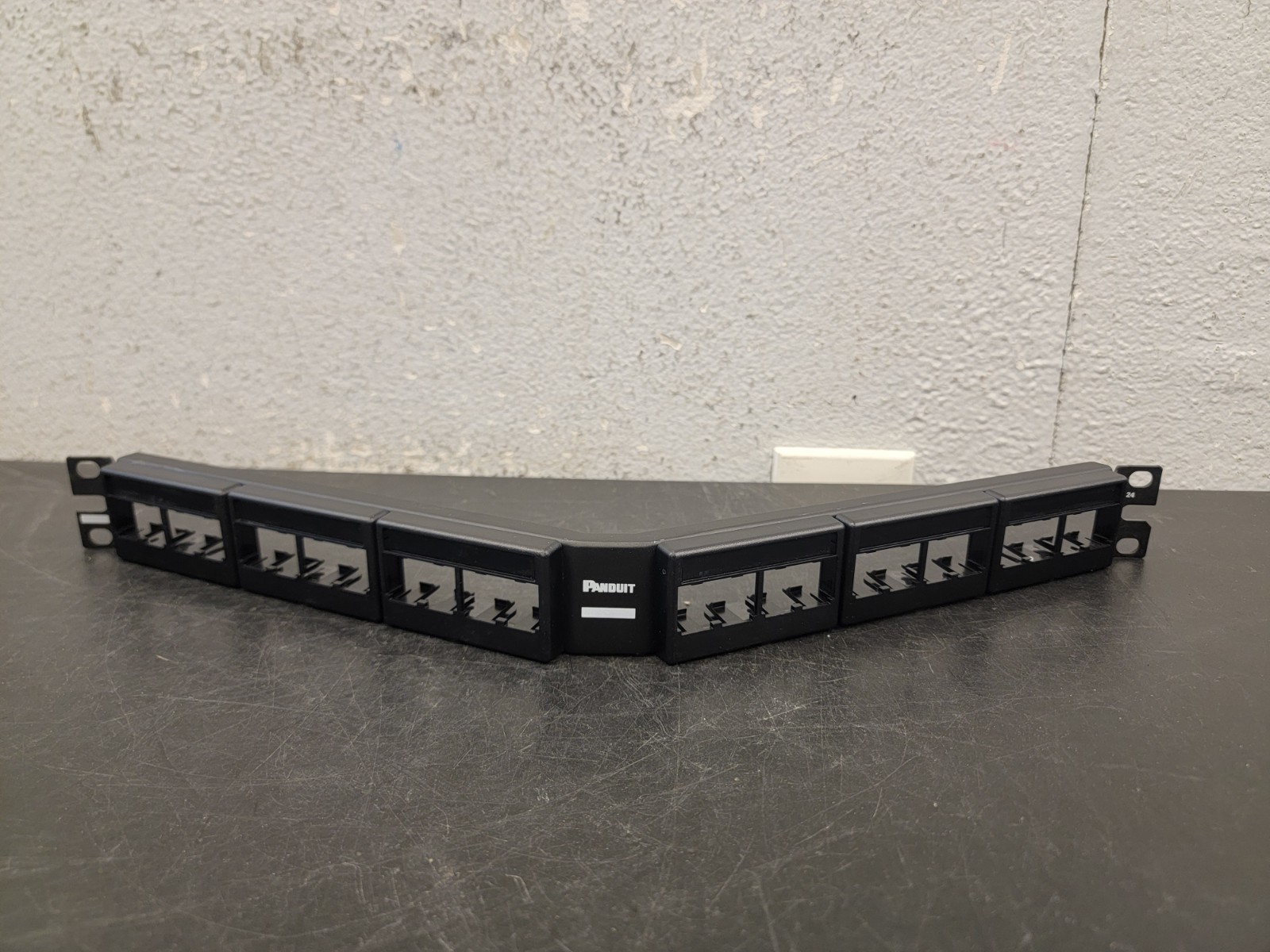 Panduit CPPLA24WBLY Mini-Com 24 Port Angled Modular Patch Panel Port 1 RU Black