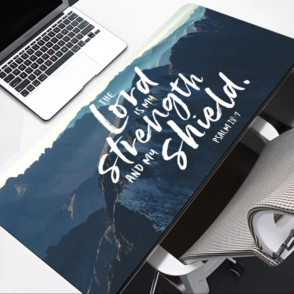 Christian Mouse Pad with Bible Verse – Non-Slip Rubber Base, Inspirational Gift,