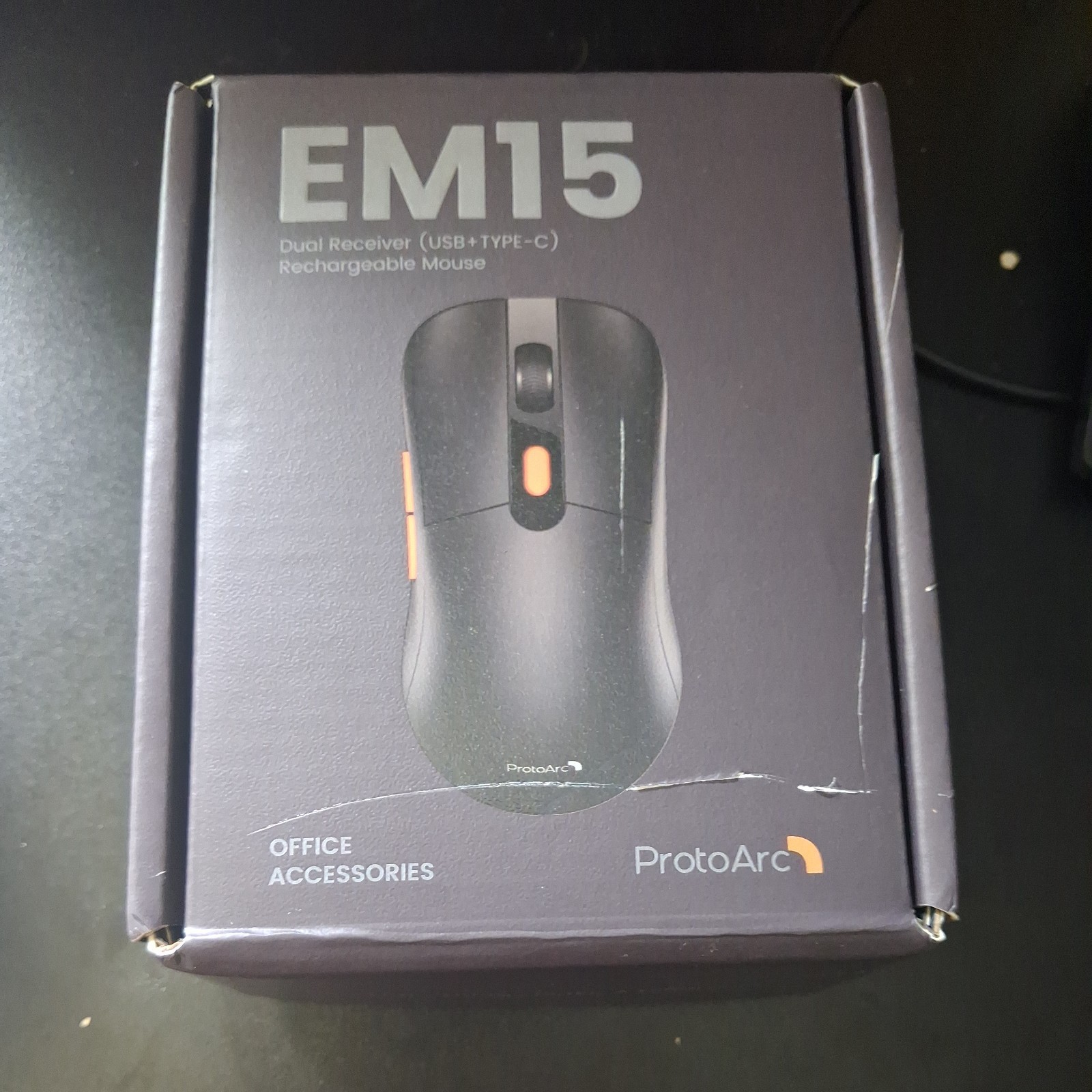 ProtoArc EM15 Wireless Mouse Bluetooth/USB, Rechargeable, Quiet Click, 2400 DPI