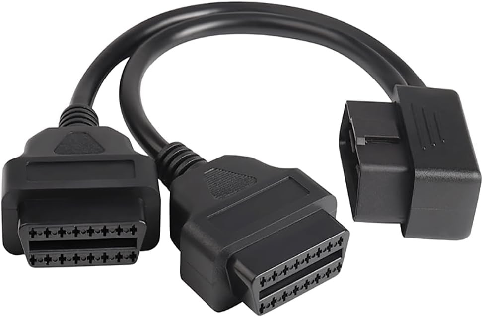 Right Angle OBD2 Splitter Y Cable 16-pin 12 Inch
