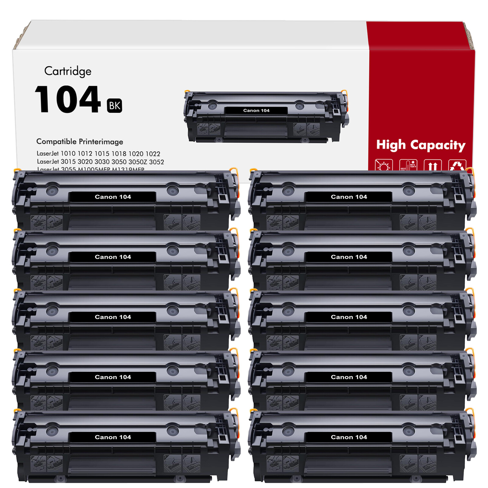 10PK Toner Cartridge for Canon 104 ImageClass MF4150 MF4350d MF4370dn D420 D480