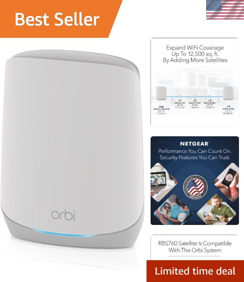 Orbi Whole Home Tri-Band Mesh WiFi 6 Add-on Satellite – Works with Your Orbi ...