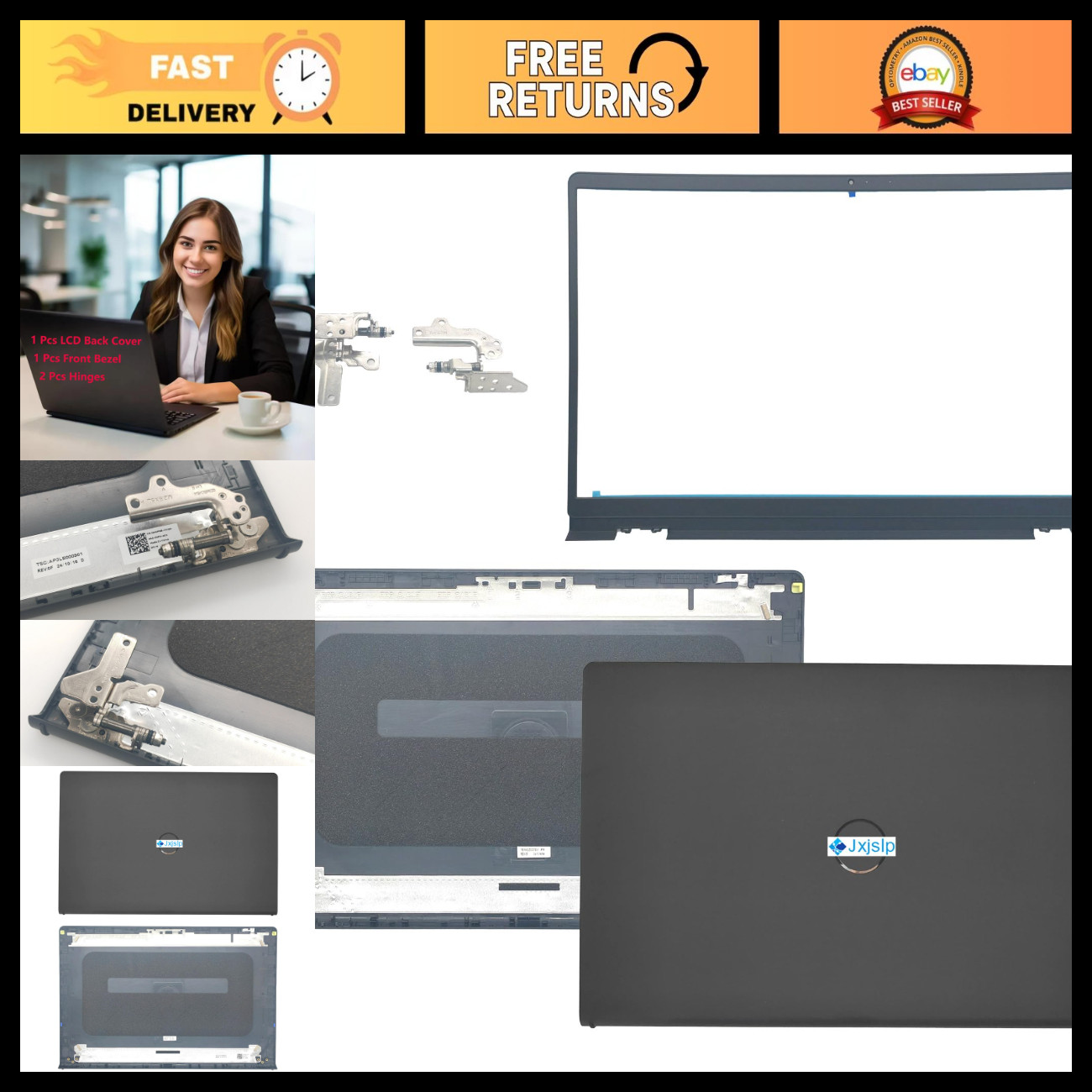 LCD Back Cover Replacement Kit for Inspiron 15 3510 3511 3515 3520 3525 - Easy I