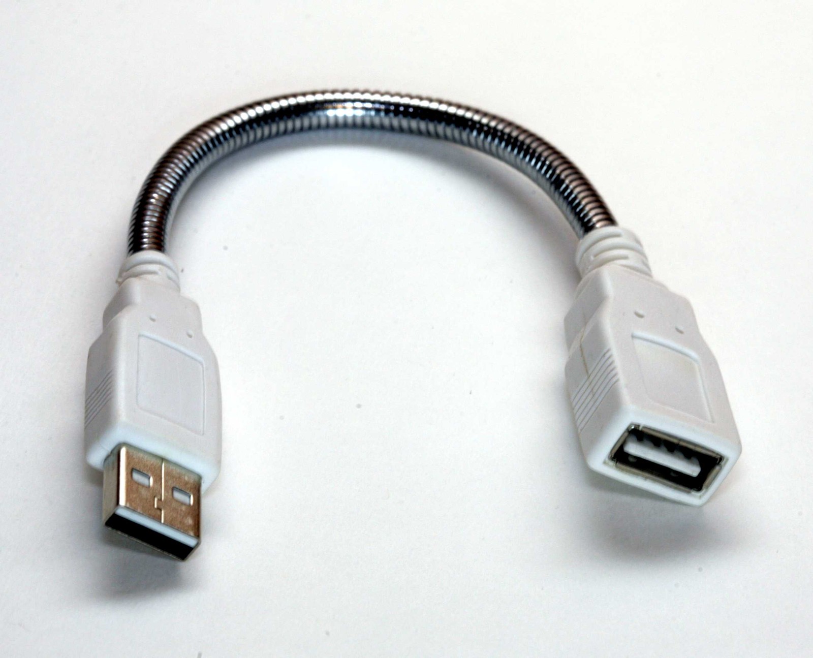 USB 2.0 Gooseneck Cable 8 Inch Chrome Flexible Male to Female Ships Fast USA