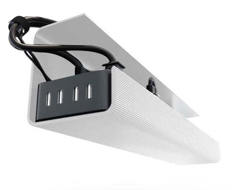 Sturdy 2-Pack Self-Adhesive Cable Trays - Modern Solution for Desk Clutter