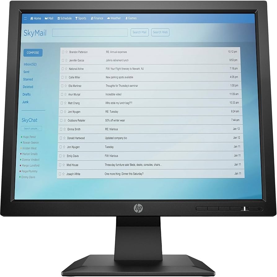 HP P174 17" TN SXGA Monitor 5:4, 5ms, 60Hz, 1000:1, LED backlight, Anti-glare
