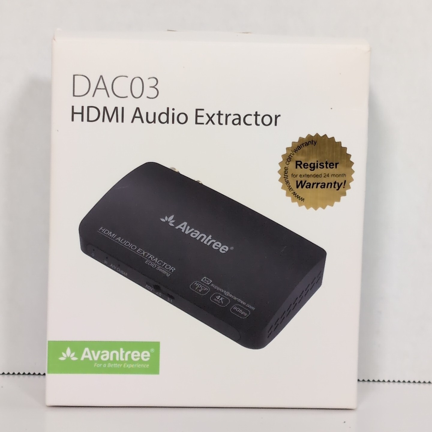 Avantree DAC03 HDMI Audio Extractor Converter 4K UHD 1080P SPDIF RCA 3.5mm NIB