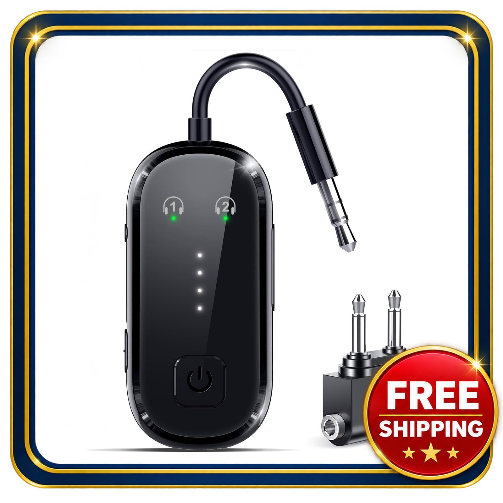 Bluetooth 6.0 Transmitter Receiver 2-in-1 Adapter for TV, Airplane, Smartphone