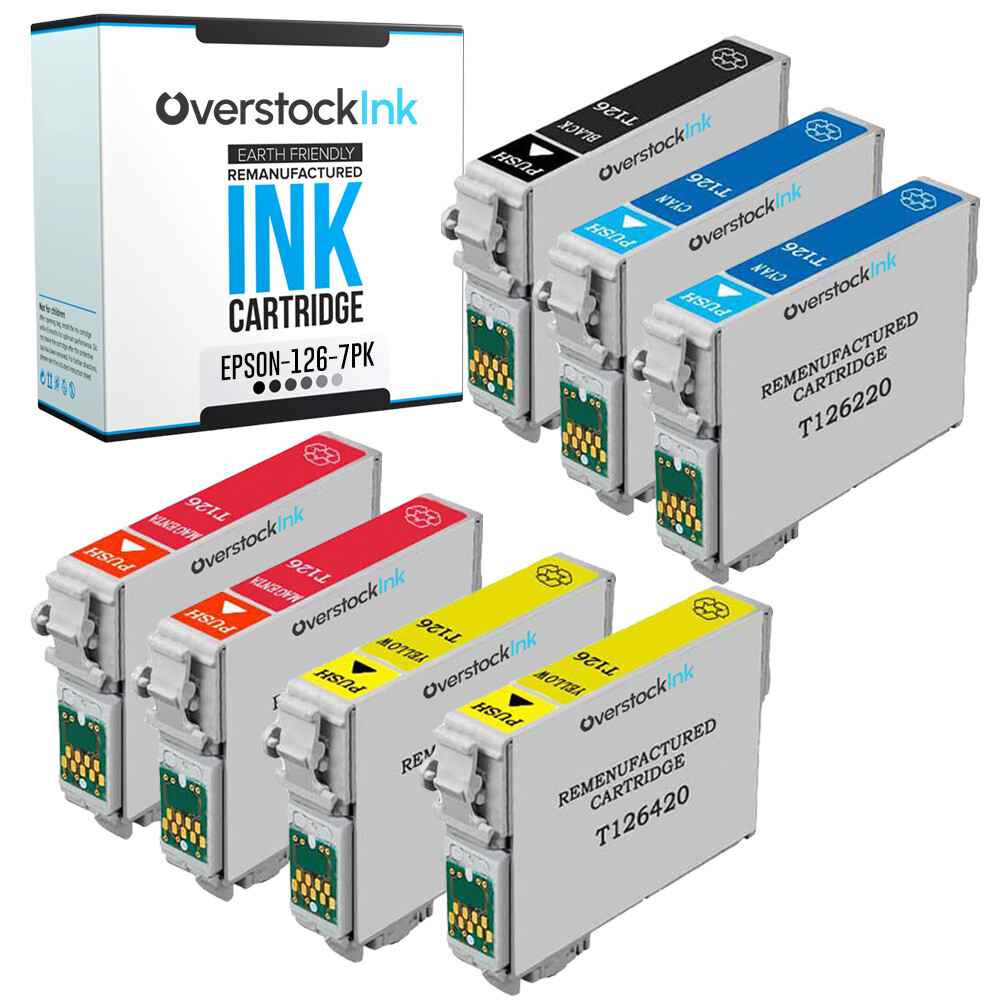 7PK Compatible OSI T126 Ink Cartridges for Epson Workforce 435 520 545 60 630 