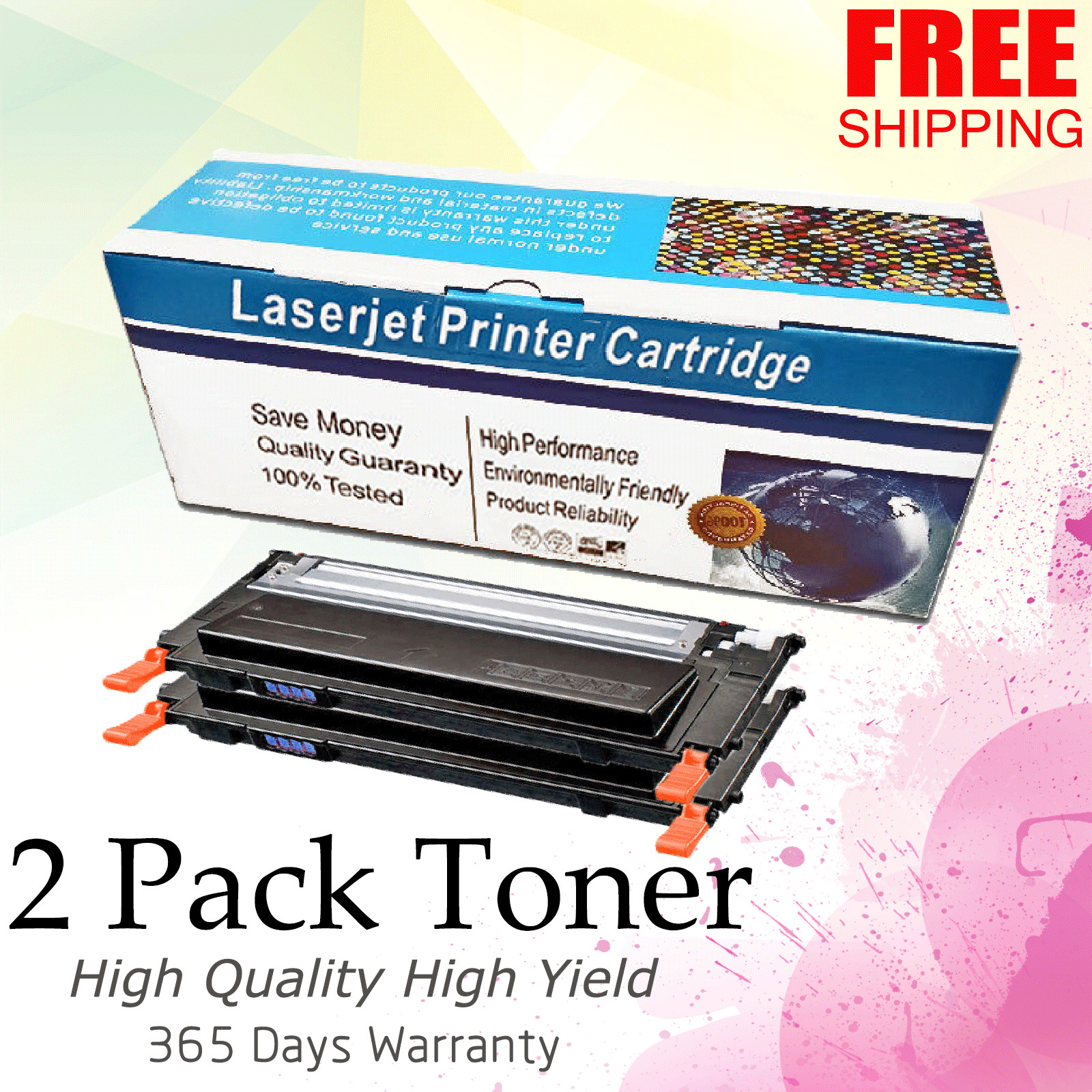 2 PK CLT-M409S Magenta Toner Cartridge For Samsung CLP-315 CLP-310N CLX-3175FW