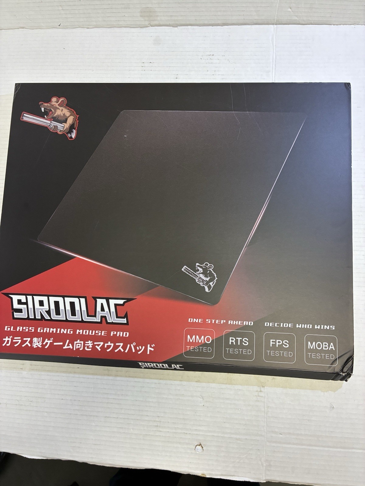 Mouse Pad (Tempered Glass) - SIROOLAC Glass Gaming FPS Mouse Pad 320 x 360mm