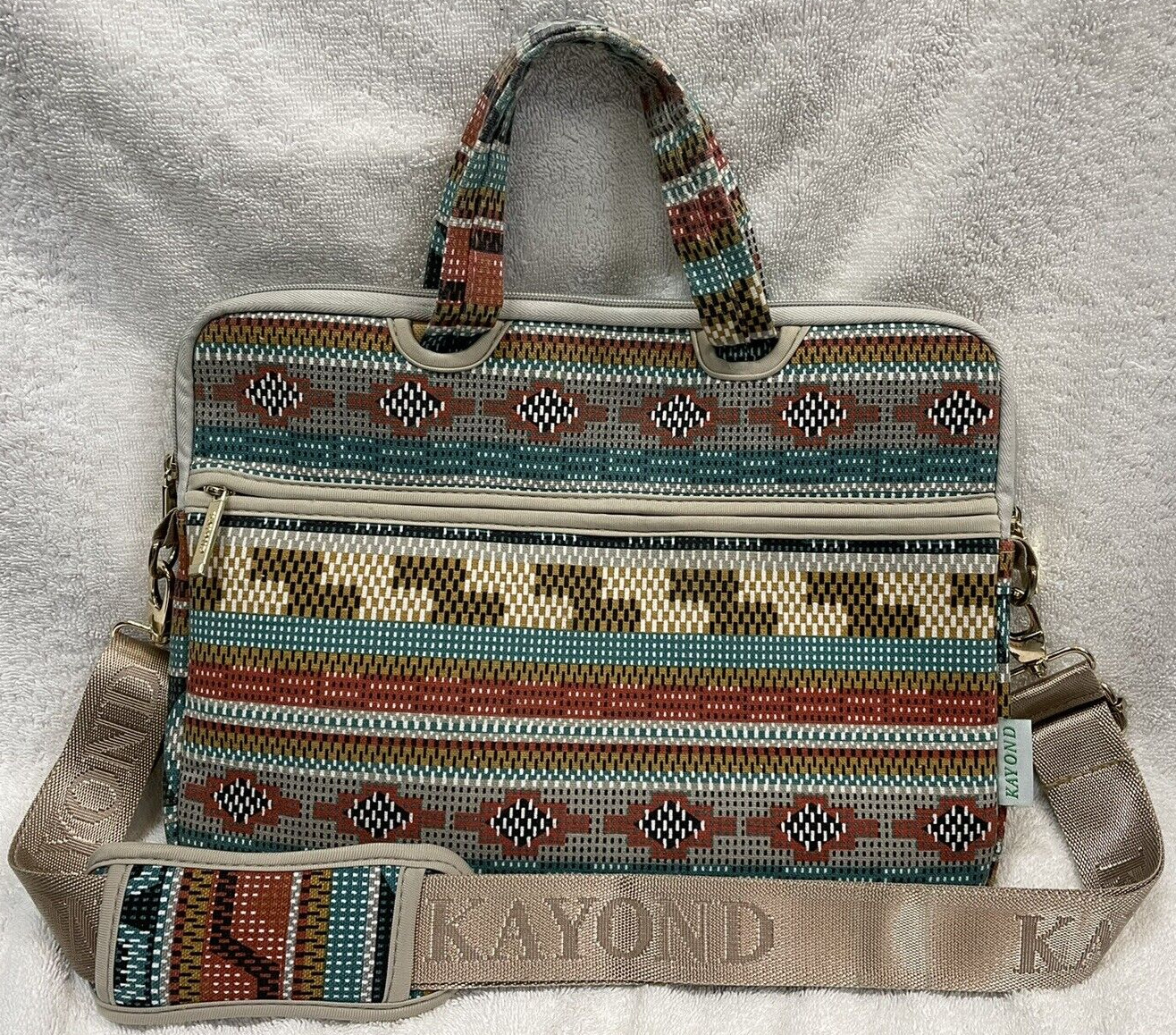 Kayond tablet/laptop sleeve Aztec Multicolor Fractal Pattern Canvas 13"
