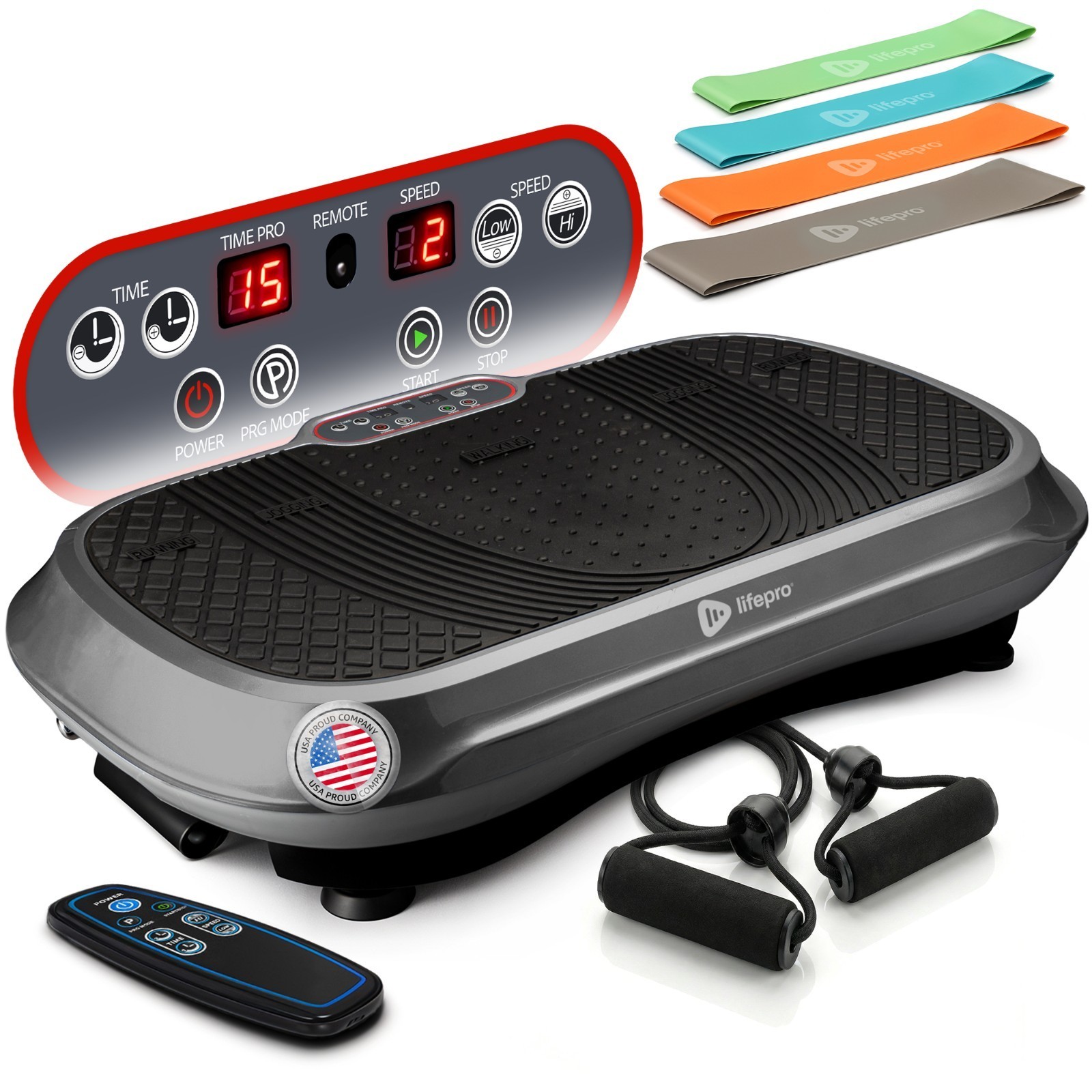Lifepro Waver Vibration Plate Exercise Machine Full Body Workout Lymphatic -Gray