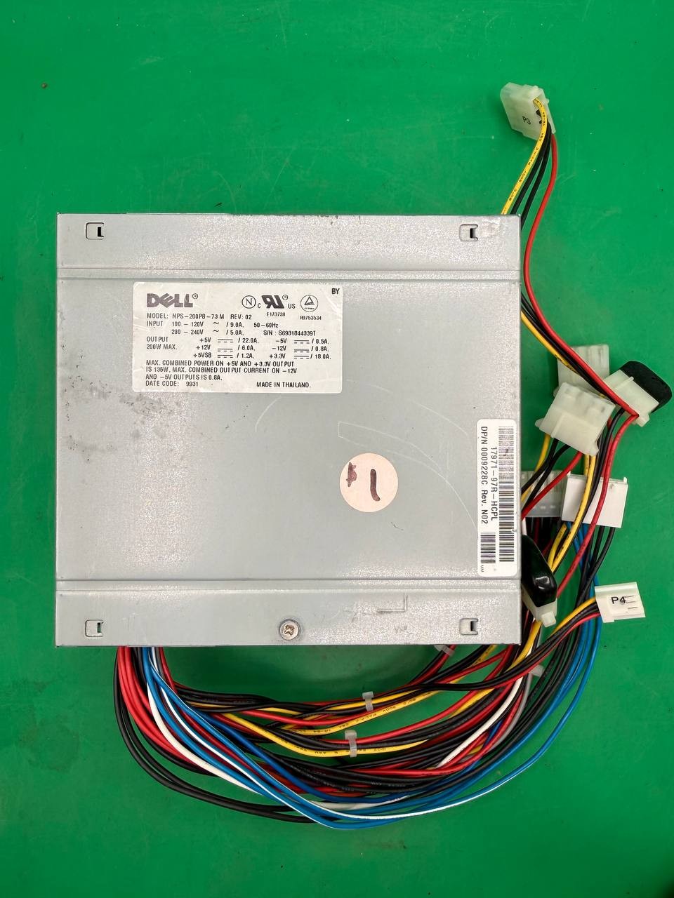 Dell NPS-200PB-73M 200W Desktop Computer Power Supply DP/N 0009228C TC