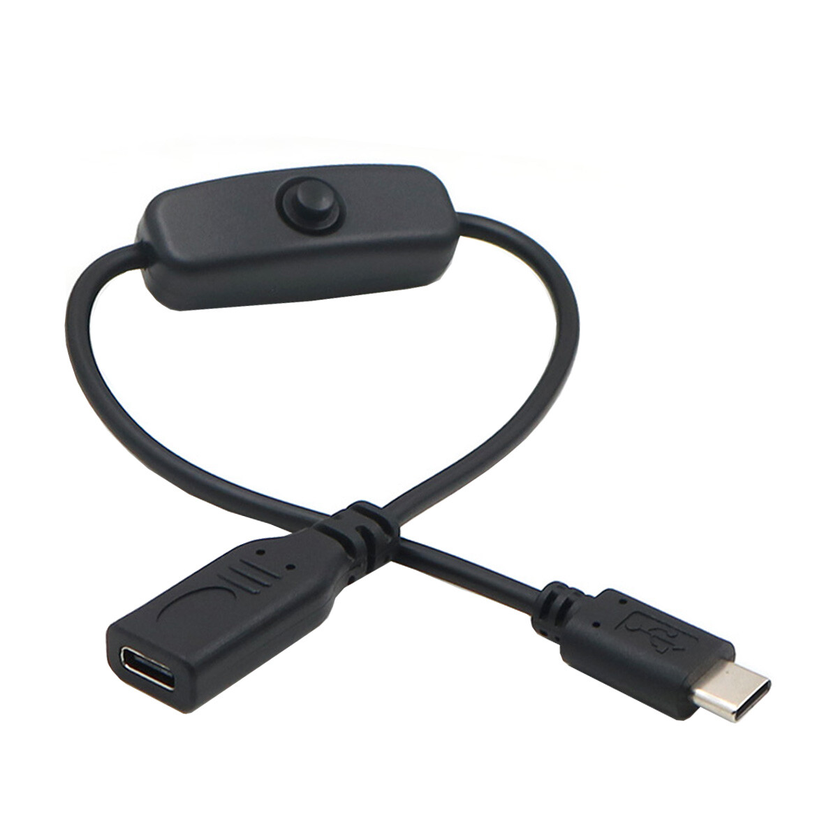 NFHK USB-C with On Off Power Switch Button USB Type C Male to Female USB-C Cable