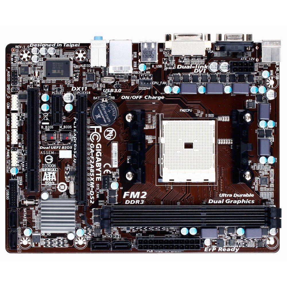 Gigabyte F2A85XM-DS2 GA-F2A85XM-DS2 AMD A85X DDR3 FM2 Motherboard MicroATX