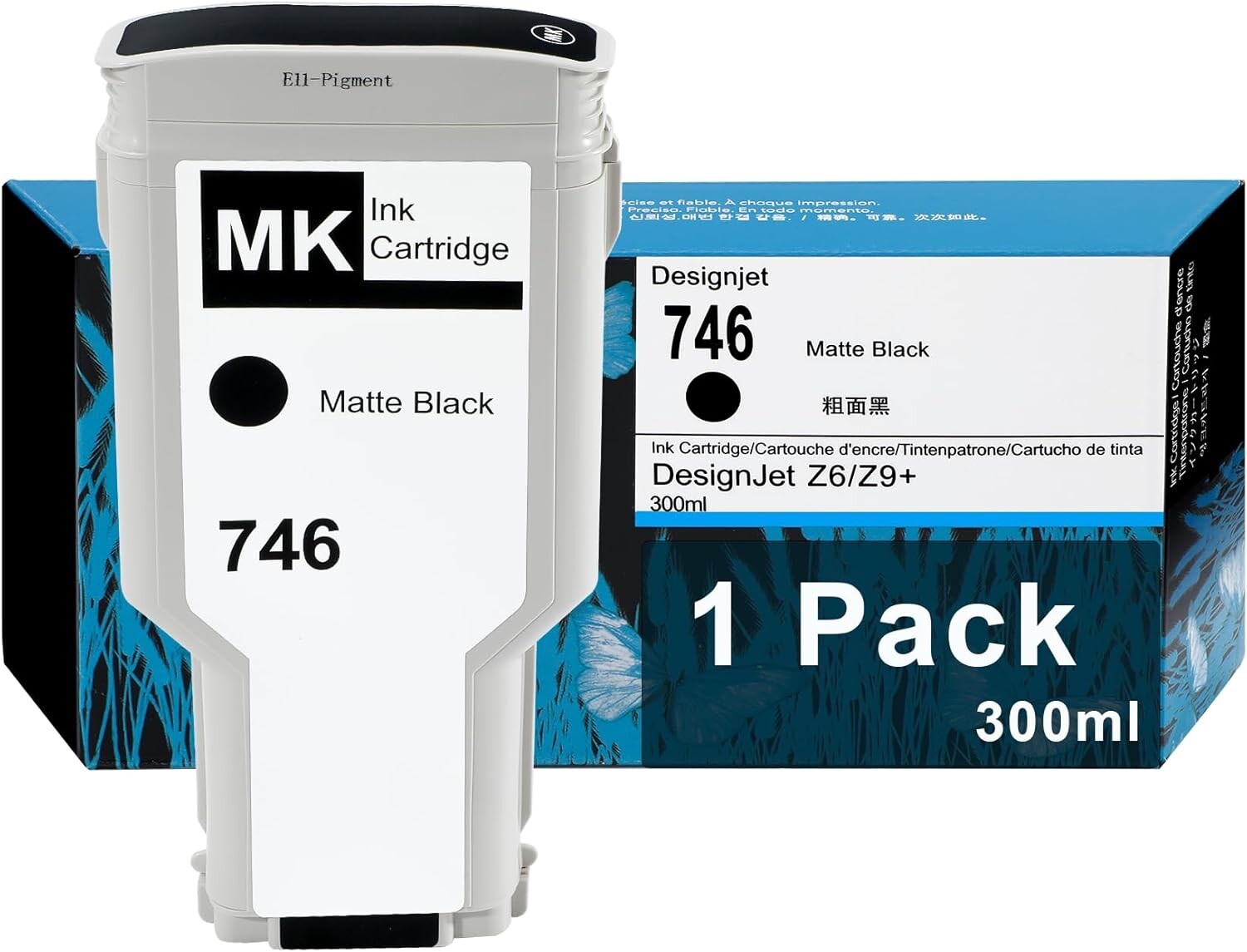 746 MK Matte Black 300-ml Ink Cartridges(P2V80A) Ink Cartridge Z6/Z9+ Plotter
